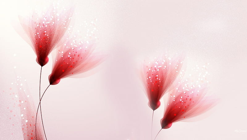 Flowers Shine, summe, shine, spring, abstract, floral, sparkle, drizzle, flowers, pink, HD wallpaper