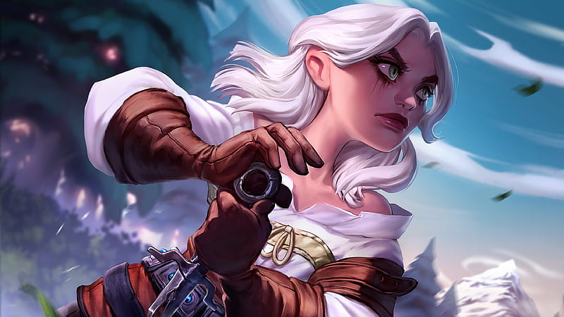 The Witcher, The Witcher 3: Wild Hunt, Ciri (The Witcher), Girl, Green Eyes, White Hair, HD wallpaper
