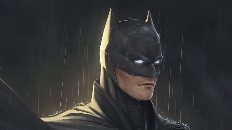 Batman Raining, batman, superheroes, artwork, arstation, HD wallpaper