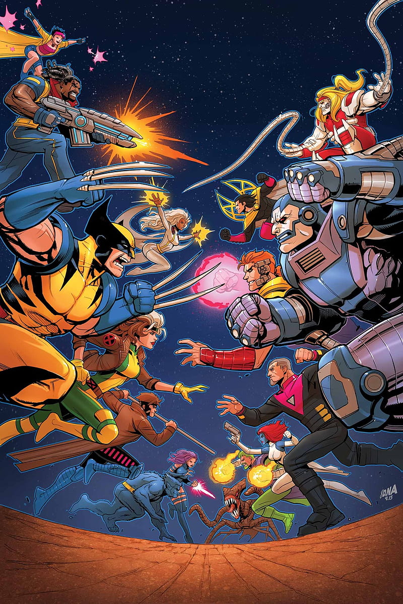 X-Men, beast, bishop, cyclops, gambit, marvel, psylocke, rogue, storm, wolverine, x men, HD phone wallpaper