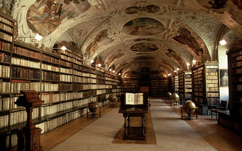 Library 2, architecture, books, library, buildings, HD wallpaper