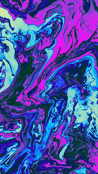 Blue Purple Fluid, Color, Colorful, Geoglyser, abstract, holographic, iridescent, orange, psicodelia, rainbow, silk, space, texture, trippy, vaporwave, waves, yellow, HD phone wallpaper