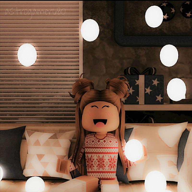 Christmas vibes, christmas season, cute, cutie, gfx, hello, lights, roblox, roblox gfx, robloxgfx, HD phone wallpaper