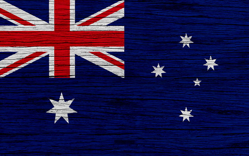 Flag of Australia Oceania, wooden texture, Australian flag, national symbols, Australia flag, art, Australia, HD wallpaper