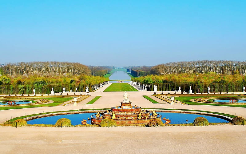 Gardens of Versailles France -Architectural landscape, HD wallpaper