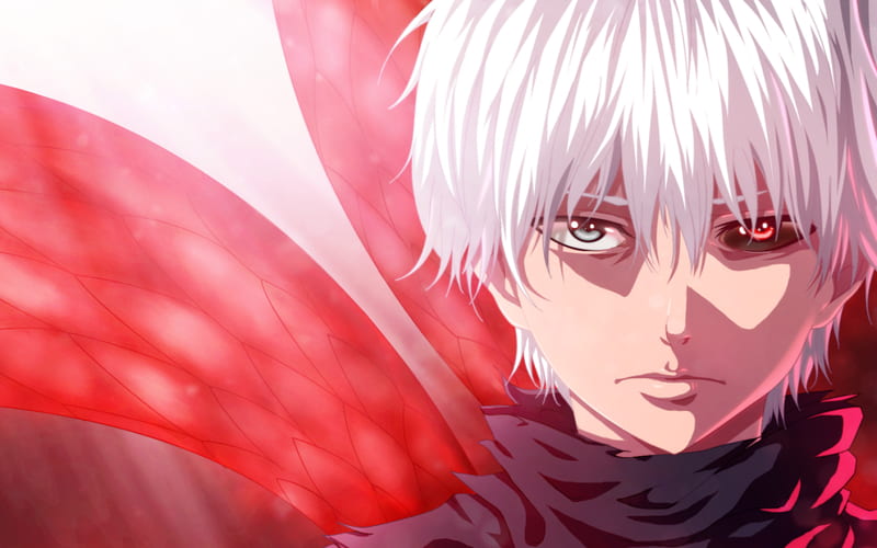 Ken Kaneki, 3D art, red eye, night, Sasaki Haise, Tokyo Ghoul, HD wallpaper