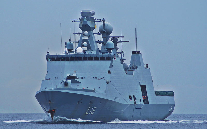 MS Absalon, L16, frigate, Denmark navy, Absalon-class, MS Absalon L16, warship, Denmark army, HD wallpaper