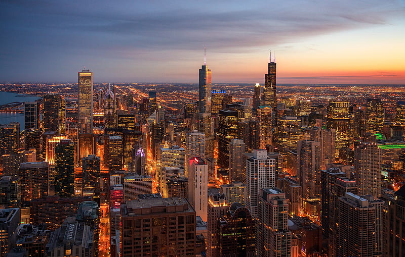 Cities, Chicago, USA, City, Cityscape, Building, Skyscraper, Horizon, HD wallpaper