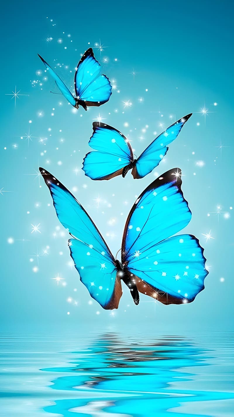 Gb Whatsapp Dp, Blue Butterflies, water, HD phone wallpaper | Peakpx