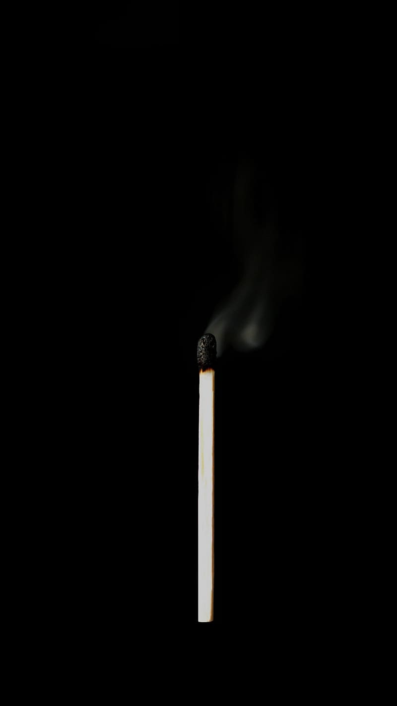 Black Smoke, match stick, black, smoke, HD phone wallpaper