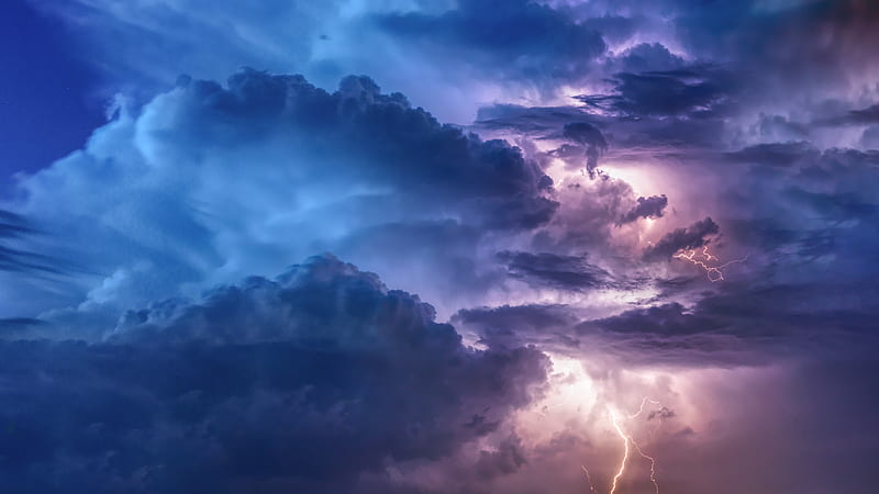 clouds with thunder digital, HD wallpaper
