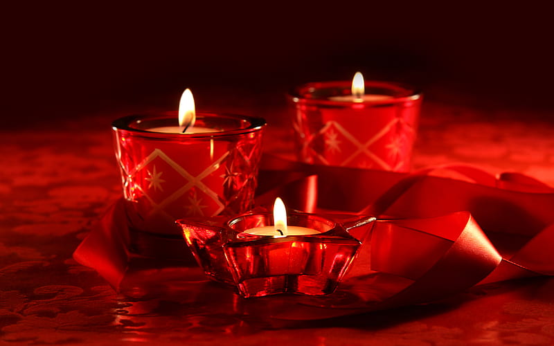 Candles, valentines day, red, candle, pretty, lovely, romantic, romance, red candles, bonito, graphy, beauty, light, HD wallpaper