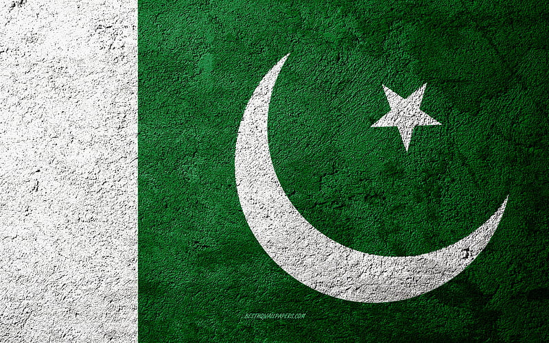 Flag of Pakistan, concrete texture, stone background, Pakistan flag, Asia, Pakistan, flags on stone, HD wallpaper