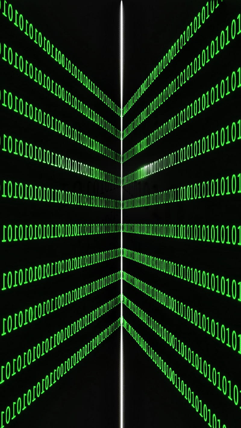 Binary, black, coding, computer, green, programming, science, symmetry, technology, HD phone wallpaper