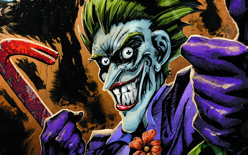 Joker, cartoon art, anti-hero, creative, artwork, superheroes, antagonist, HD wallpaper