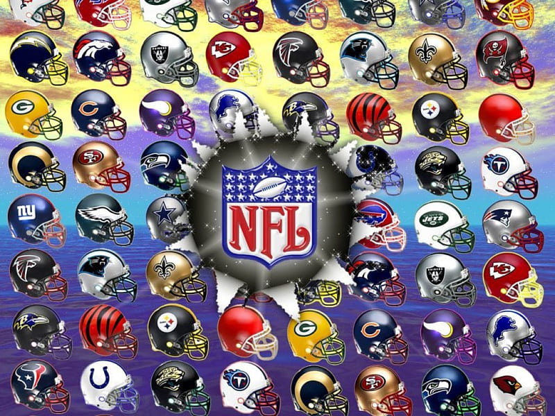 NFL Teams, helmets, teams, NFL, Football, esports, HD wallpaper
