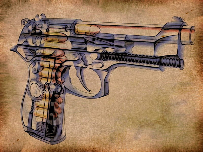 Beretta Gun, berette, art, hop, gun, HD wallpaper