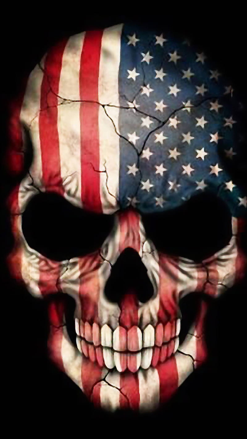 Flag Skull , usa, HD phone wallpaper