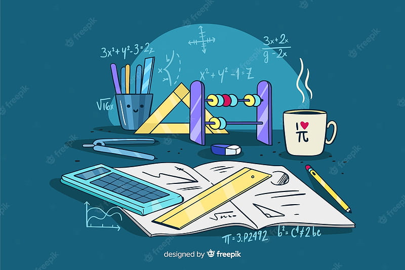 The Word Math On A Yellow Background Copy Space Colored Plastic Letters  Numbers Are Scattered Wallpaper Concept For A Notebook School Banner  Distance Online Education Flat Lay Mockup Design Stock Photo -