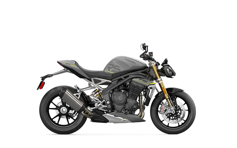 Triumph Speed Triple RS, 2021, side view, exterior, new Black Speed Triple RS, British motorcycles, Triumph, HD wallpaper