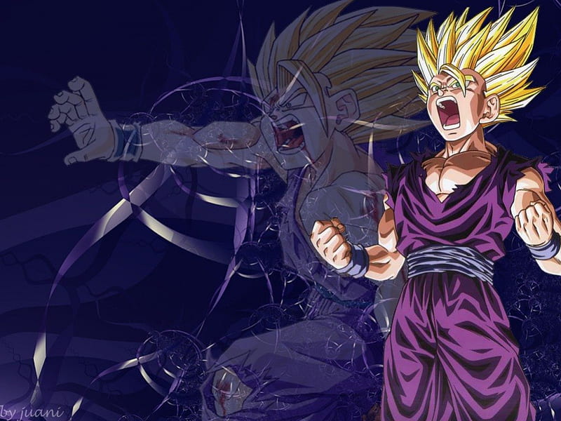 Gohan ssj2 rage, dragon ball, goku, son gohan, son goku, HD phone