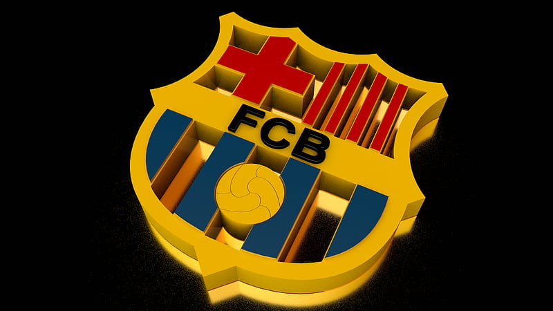  Fútbol, ​​fc barcelona, ​​logos, cgi, arte digital, 3d, Fondo de pantalla HD