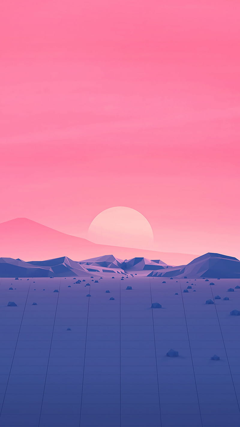 mountains, landscape, retro wave, low poly, digital art , iphone 7, iphone 8, , background, 10756, HD phone wallpaper