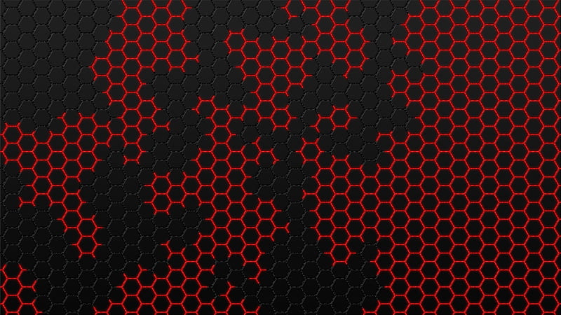 Black and Red Hexagon, HD wallpaper