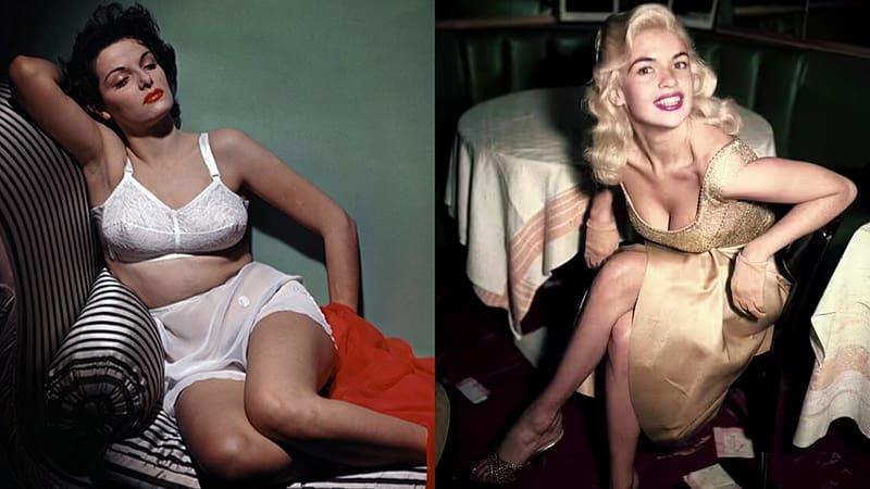 Jane Russell and Jayne Mansfield, Jane, Jayne, Russell, Mansfield, Actresses, Hollywood Icons, HD wallpaper