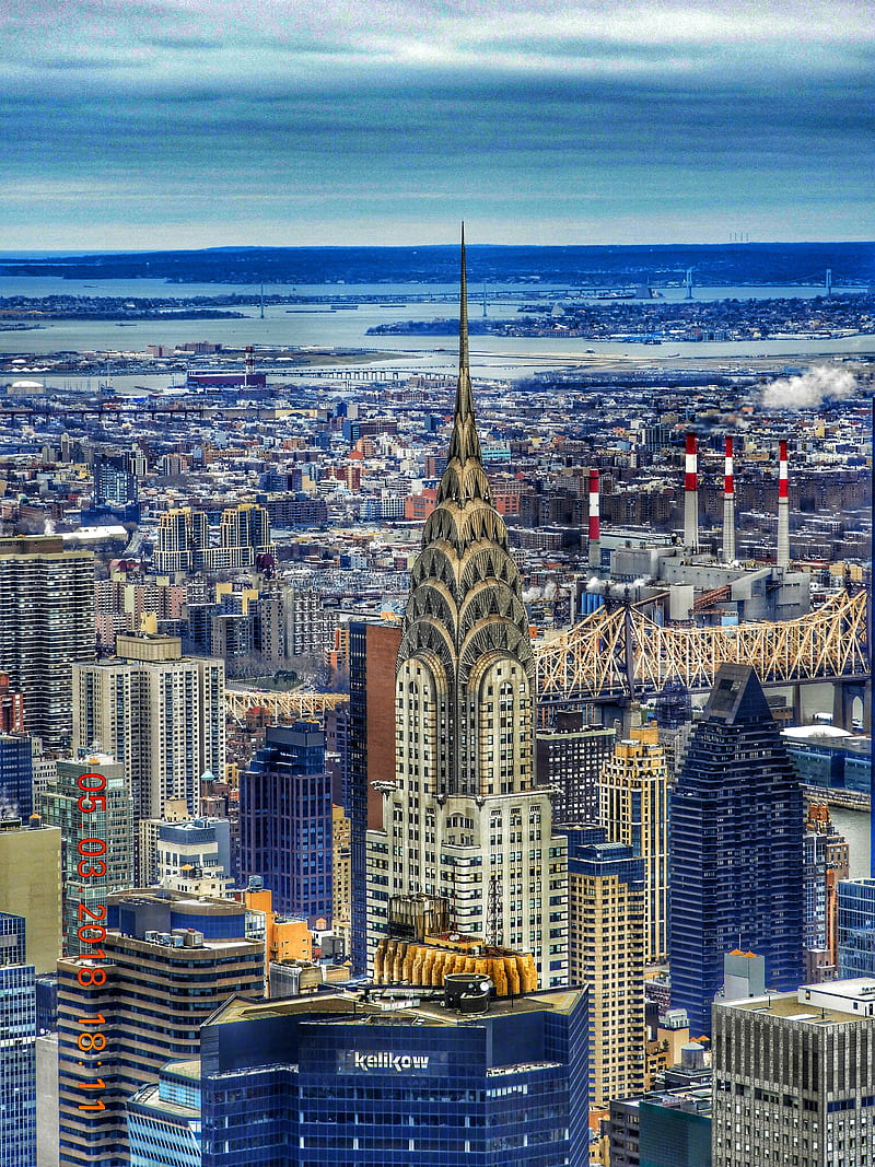 Manhattan Skyline, chrysler, city, landmark, landscape, manhattan, new, new york skyline, york, HD phone wallpaper