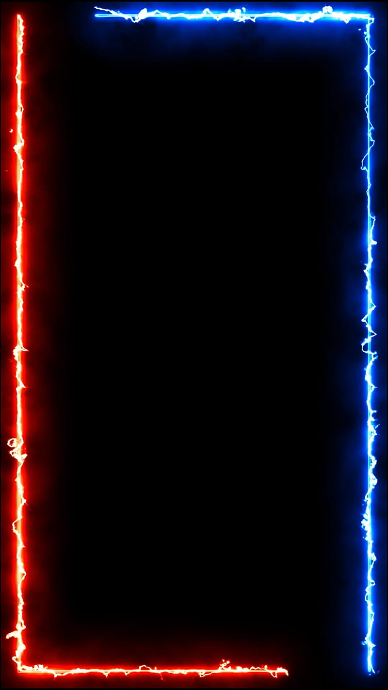 Red Blue Frame, colourful, light, neon, HD phone wallpaper