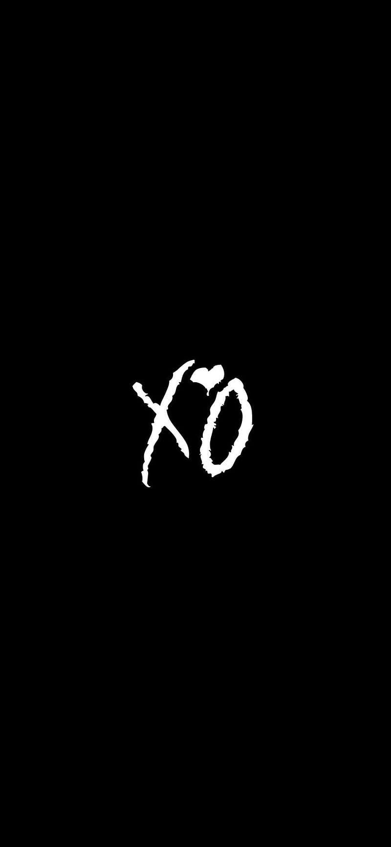 XO Heart Logo, black, minimal, the weeknd, HD phone wallpaper