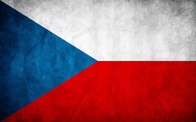 Czech Republic flag, Czech flag, wall texture, European flags, HD wallpaper