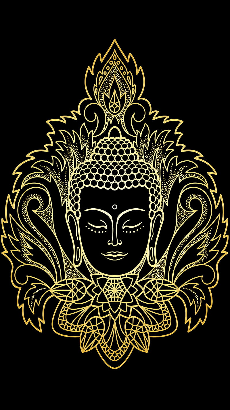 Golden Buddha, abstract, sayings, zen, HD phone wallpaper