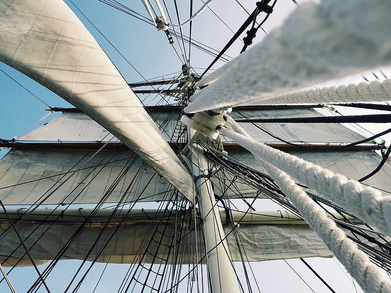 white and gray galleon ship part during daytime, HD wallpaper