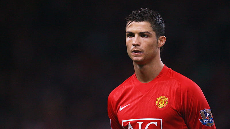 Cristiano Ronaldo Is Wearing Red Sports Dress Standing In Black Background Ronaldo, HD wallpaper