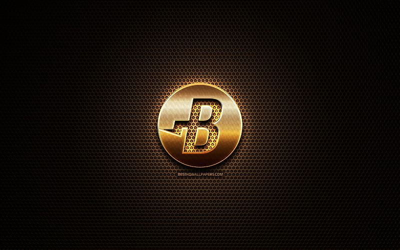 Burstcoin glitter logo, cryptocurrency, grid metal background, Burstcoin, creative, cryptocurrency signs, Burstcoin logo, HD wallpaper