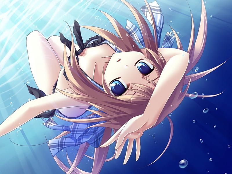 Cute anime manga girl wearing swimsuit bikini  Stock Illustration  76316056  PIXTA