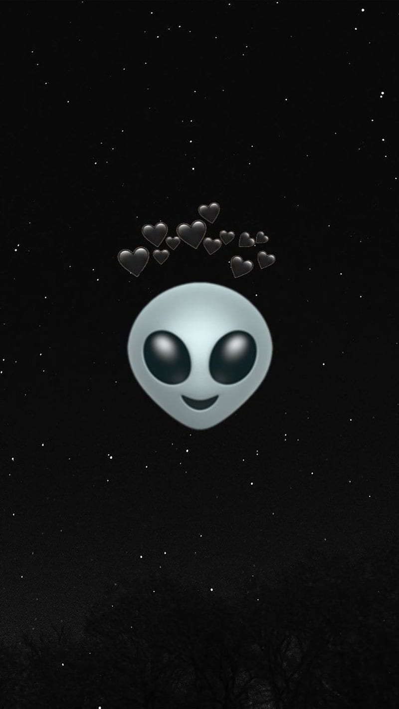 Alien Emoji, cute, space, HD phone wallpaper