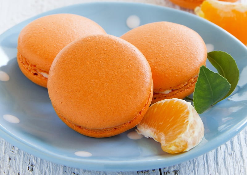 Orange Macaroons, macaroon, fruit, nice, food, orange, dessert, sweet, HD wallpaper