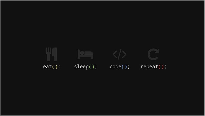 HD wallpaper: eat, sleep, code, and repeat logos, Eat Sleep Code