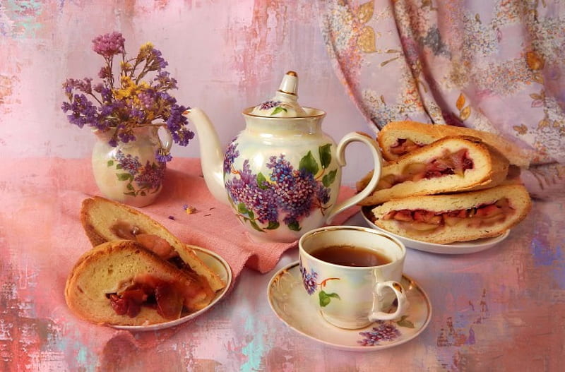 Afternoon Tea Flowers Sweets Food Tea Hd Wallpaper Peakpx