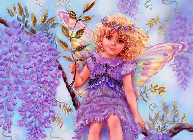 Little Angel, Girl, pretty, Art, Angel, HD wallpaper