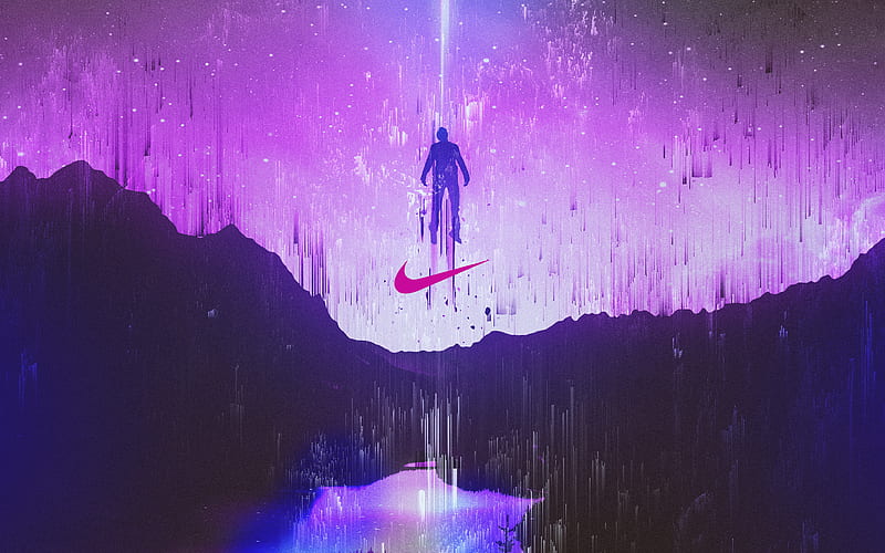 Nike, aesthetic, glitch, natural, HD wallpaper