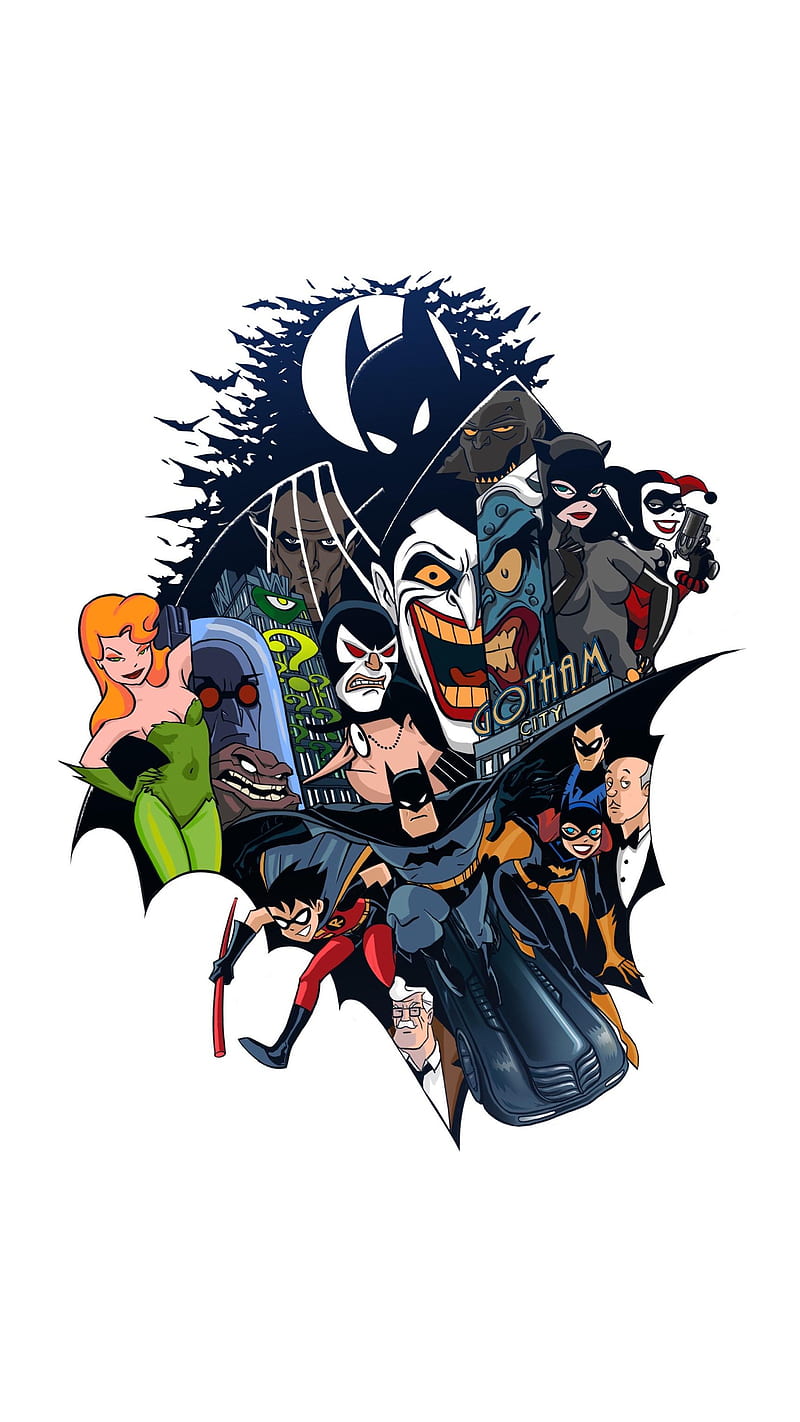 Batman Cartoon iPhone 13 Wallpaper 4K
