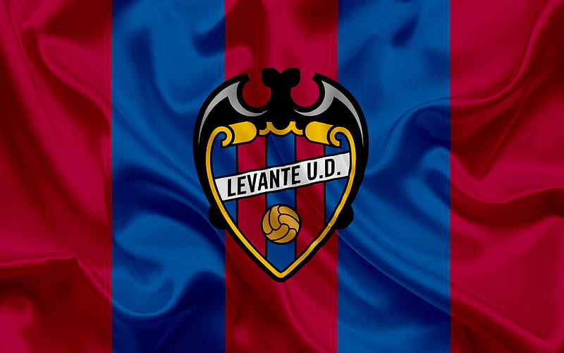 Levante UD, football club, Levante emblem, logo, La Liga, Valencia, Spain, LFP, Spanish Football Championships, HD wallpaper