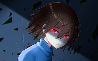 Frisk Undertale Red Eyes Short Hair Anime Style Anime Hd Wallpaper Peakpx