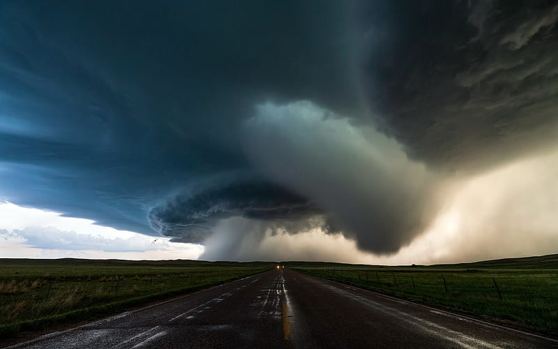 hurricane, side view, dangerous natural phenomenon, vortex, storm, USA, HD wallpaper