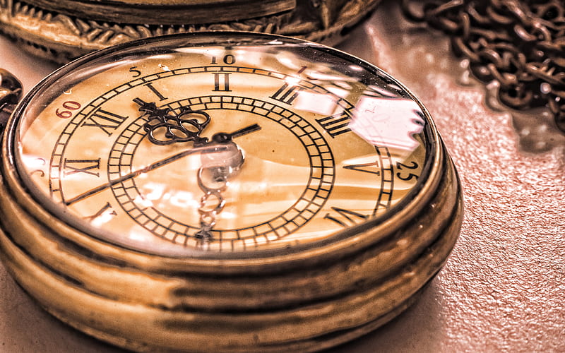 old pocket watch, time concepts, golden pocket watch, retro things, vintage things, vintage clock, HD wallpaper