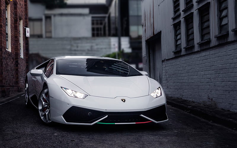 Lamborghini Huracan, sports cars, white Huracan, supercars, HD wallpaper